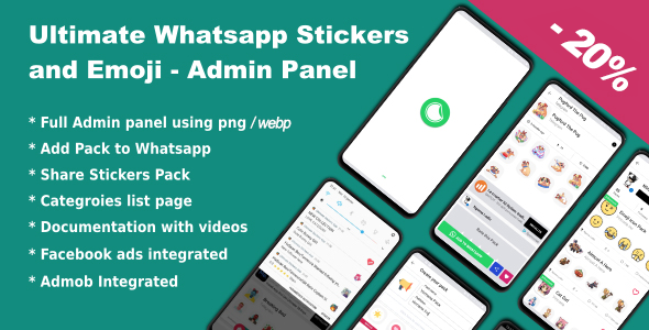 Ultimate Whatsapp Stickers and Emoji 2.0 – Admin Panel+ Activated
