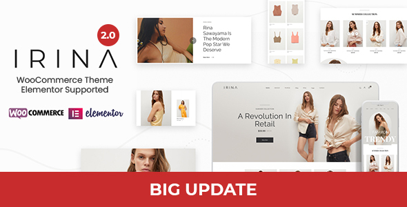 IRINA 2.0.8 – Elementor WooCommerce Theme