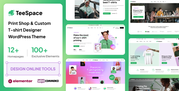 TeeSpace 1.3.3 – Print Custom T-shirt Designer WordPress theme