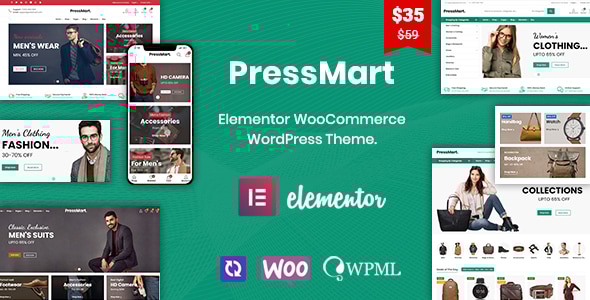PressMart 1.2.21 – Modern Elementor WooCommerce WordPress Theme
