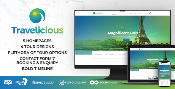 Travelicious 1.5.5 – Tour Operator WordPress Theme