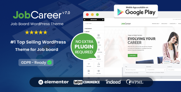 JobCareer 6.4 – Job Board Responsive WordPress Theme with All Plugins