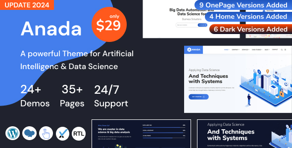 Anada 2.4 – Data Science & Analytics SaaS WordPress Theme
