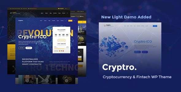 Cryptro 1.4.0 – Cryptocurrency, Blockchain , Bitcoin & Financial Technology WordPress Theme