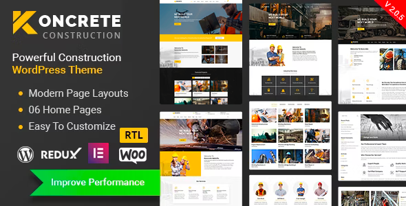 Koncrete 2.0.4 – Construction Building WordPress Theme