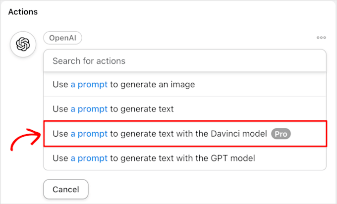 Use a prompt to generate text with the Davinci model Use a prompt to generate text with GPT-4 model