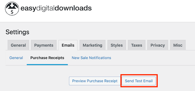 Sending a test email from your online music store Sending a test email from your online music store