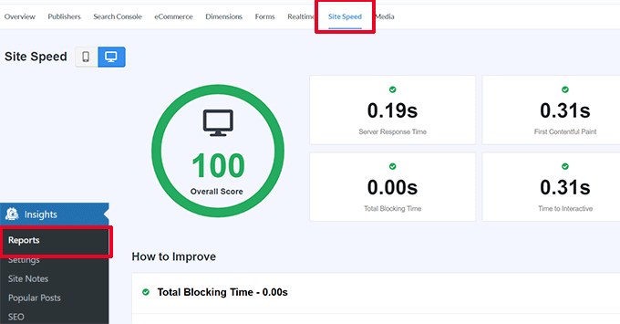 Site Speed in MonsterInsights Site Speed in MonsterInsights