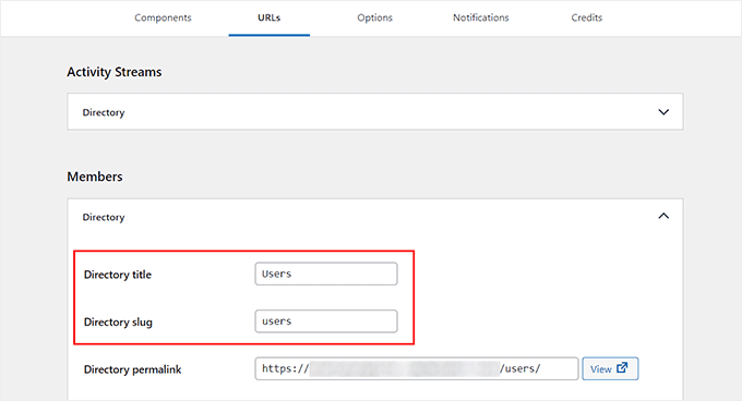Add slugs and titles for buddypress pages Add slugs and titles for buddypress pages