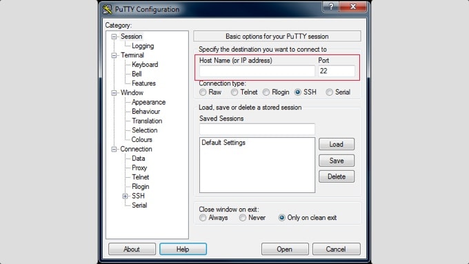 PuTTY Settings PuTTY Settings