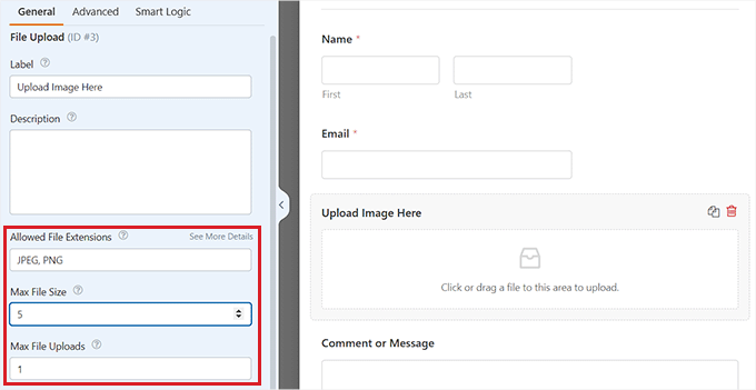 Configure field settings Configure field settings