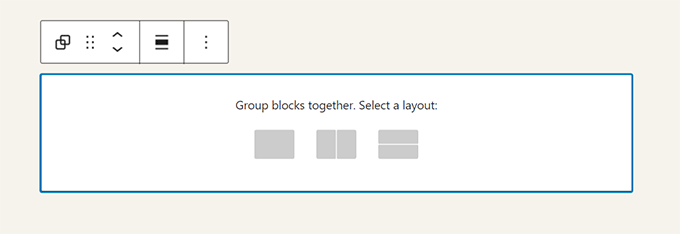 Group block layout Group block layout