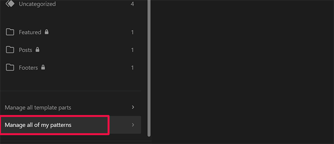 Manage patterns Manage patterns