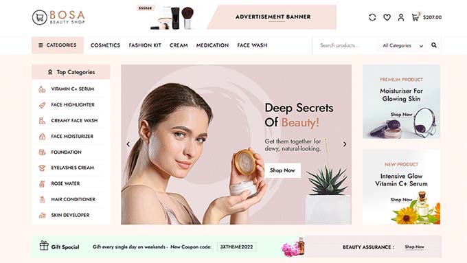 Beauty products store preview Beauty products store preview