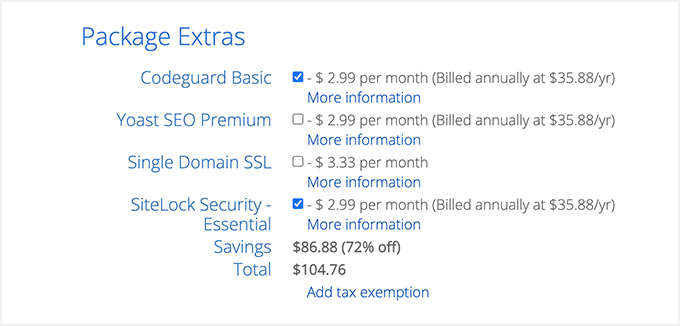 Adding extra packages to your Bluehost hosting Adding extra packages to your Bluehost hosting