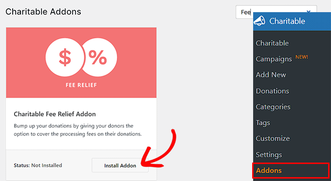 Install the fee relief addon Install the fee relief addon