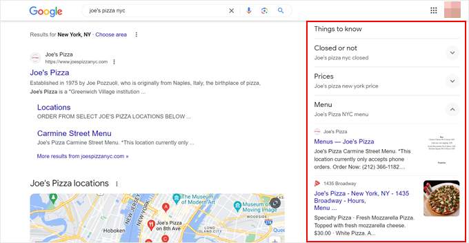 Example of rich snippet for a local search result Example of rich snippet for a local search result