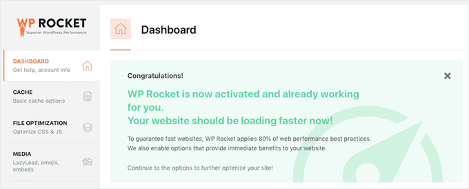WP Rocket Is Activated and Working WP Rocket Is Activated and Working