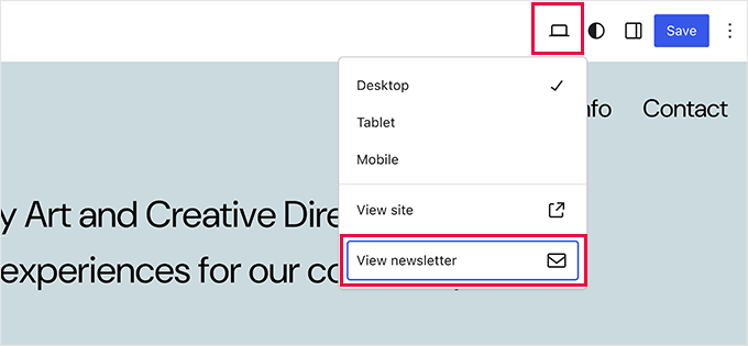 Extended preview options in block editor Extended preview options in block editor
