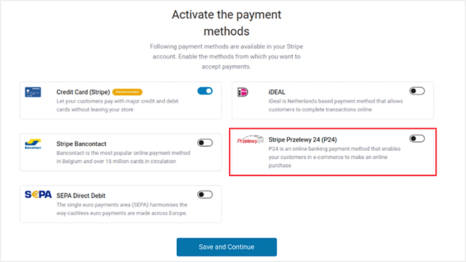 Select Przelewy24 as a payment option in FunnelKit onboarding wizard Select Przelewy24 as a payment option in FunnelKit onboarding wizard