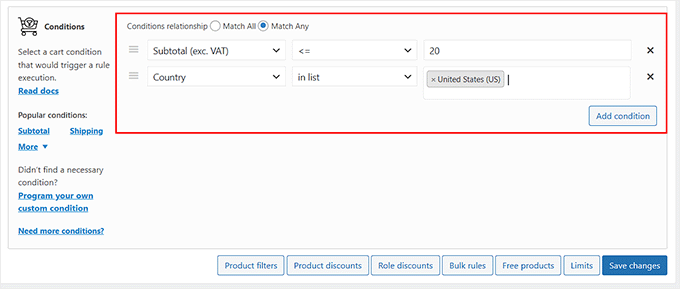 Set trigger conditions Set trigger conditions