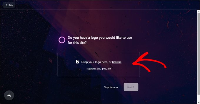 Uploading a custom logo to the Bluehost AI Site Creator Uploading a custom logo to the Bluehost AI Site Creator