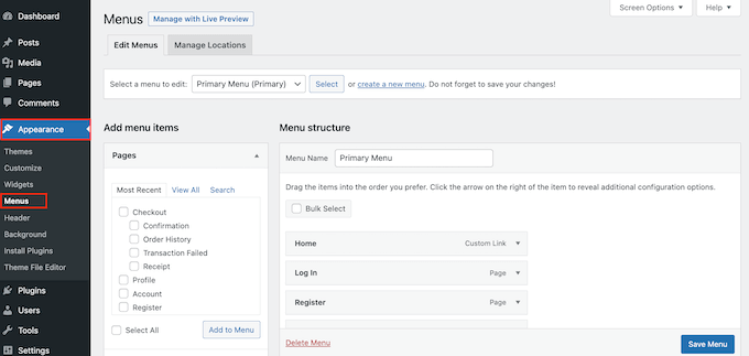 Creating a WordPress navigation menu Creating a WordPress navigation menu