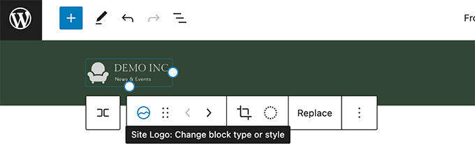 Site logo block editorew Site logo block editor