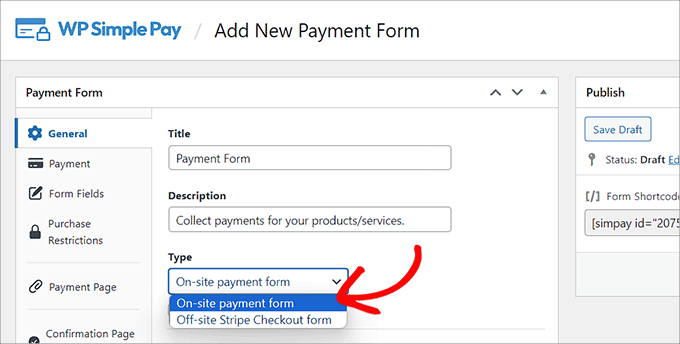 Add the payment form name and description Add the payment form name and description