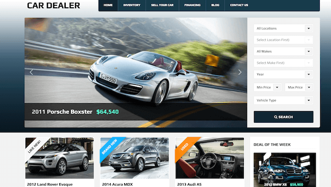 An example of an automotive WordPress theme An example of an automotive WordPress theme
