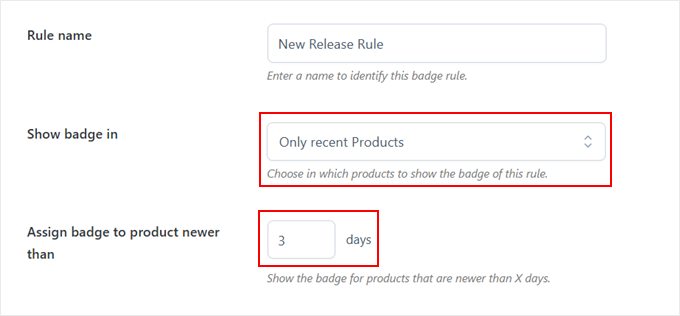 Creating a badge rule for new products with YITH Creating a badge rule for new products with YITH