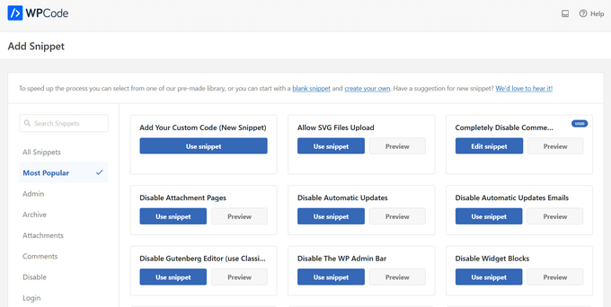 wpcode-add-snippet WPCode Code Snippets Plugin