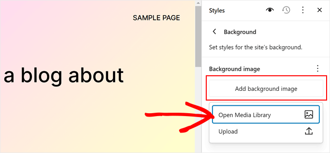 Adding a background image in full-site editor Adding a background image in full-site editor