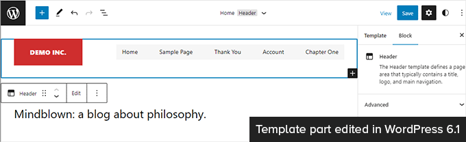 Template part editing before WordPress 6.2 Template part editing before WordPress 6.2