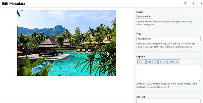 edit metadata prompt for the trip package image edit metadata prompt for the trip package image