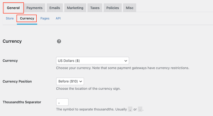 Changing the currency settings on your online store Changing the currency settings on your online store