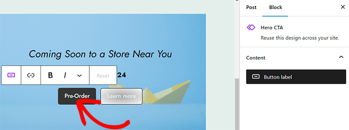 Override synced pattern content Override synced pattern content