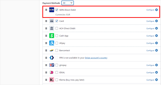 Add SEPA as a payment method Add SEPA as a payment method