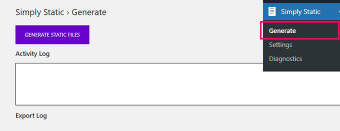 Generate static files Generate static files
