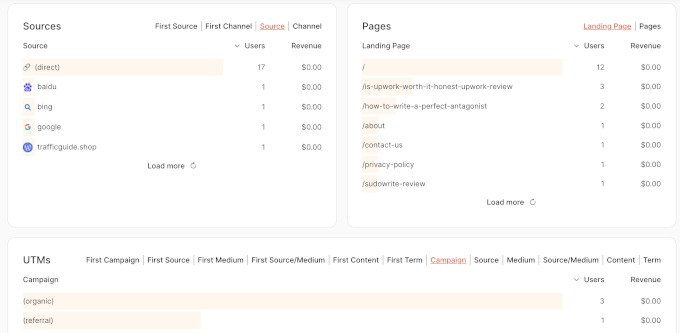 OnePageGA reports OnePageGA reports