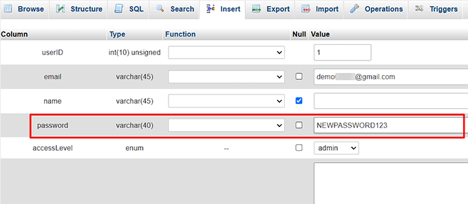 Add a new password with database Add a new password with database