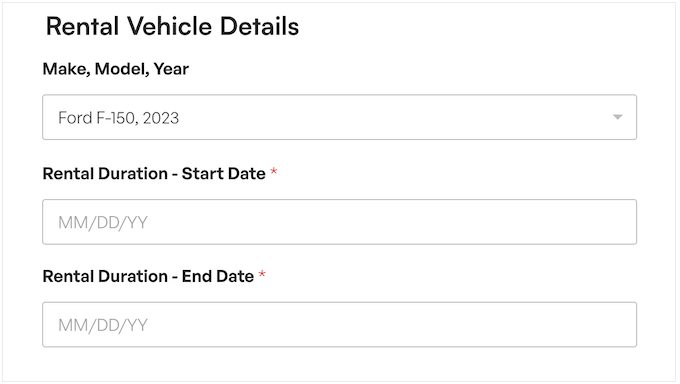 Adding forms to your vehicle rental website Adding forms to your vehicle rental website
