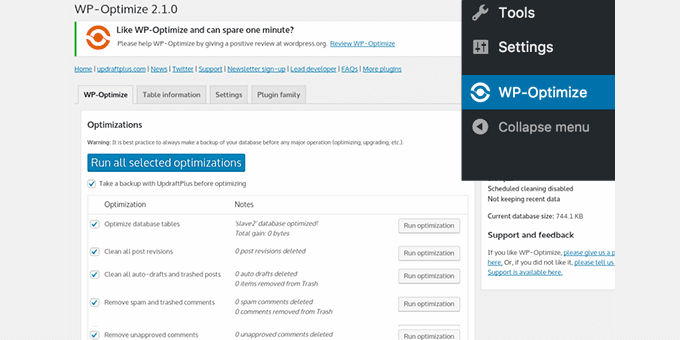 WP Optimize WP Optimize