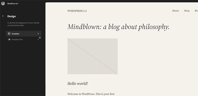 Template browser in WordPress 6.2 Template browser in WordPress 6.2