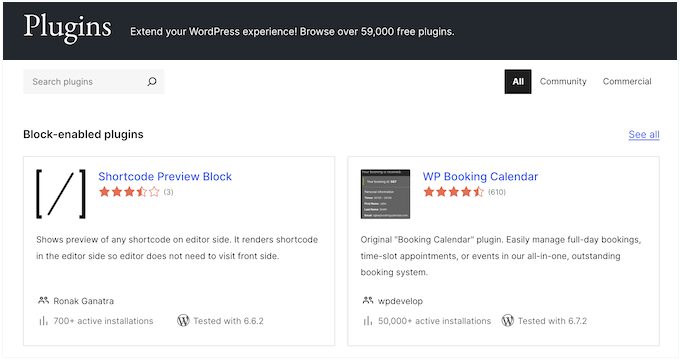 Free add-ons in the WordPress plugin repository Free add-ons in the WordPress plugin repository