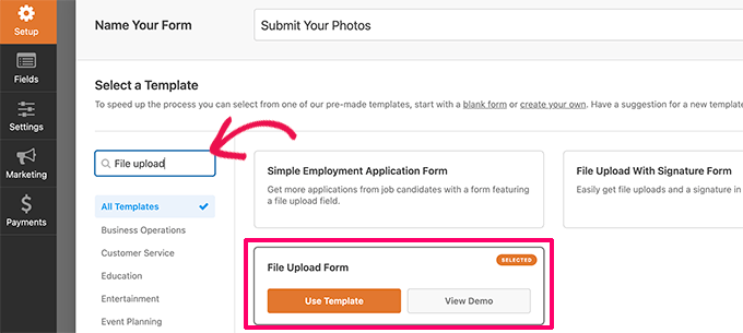 File upload form File upload form