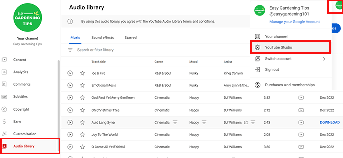 YouTube Audio Library YouTube Audio Library