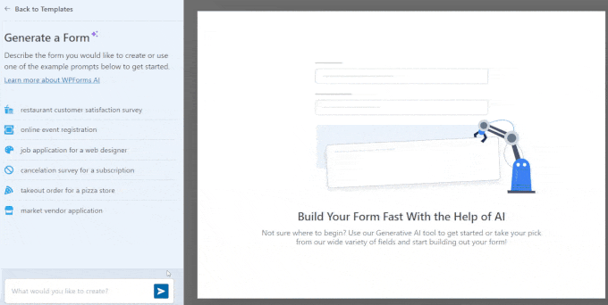 WPForms AI form builder WPForms AI form builder