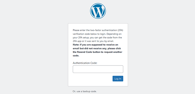 Two factor authentication prompt Two factor authentication prompt