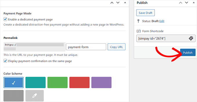 Publish your payment form with purchase restriction Publish your payment form with purchase restriction